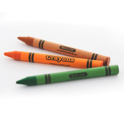 BAZIC 16 Color Premium Quality Crayons Sold in 24 Units
