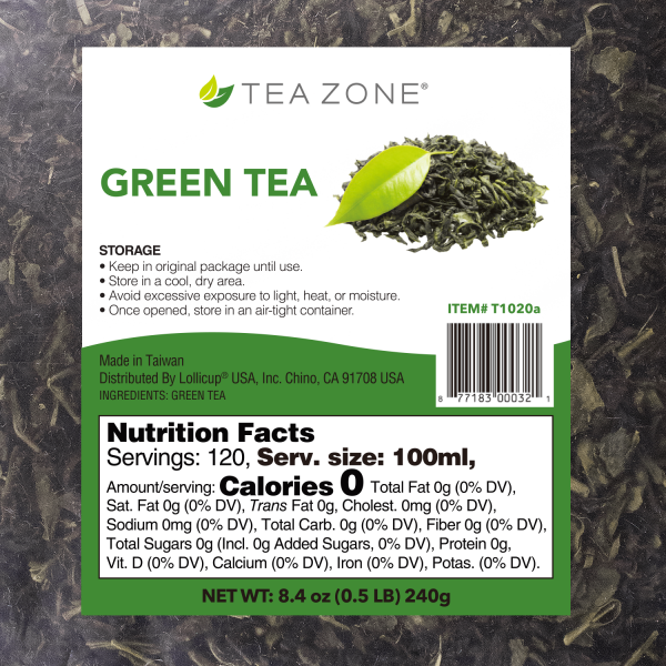 Tea Zone Green Tea Leaves - Case Of 25 Bags