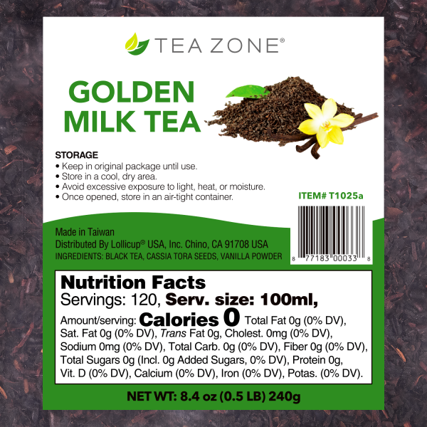 Tea Zone Golden Milk Tea Leaves - Case Of 25 bags