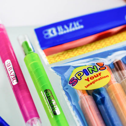 BAZIC 12 Color Propelling Crayons Sold in 12 Units