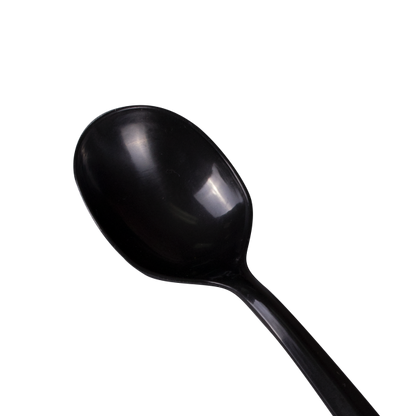 Karat PP Plastic Medium Weight Soup Spoons Bulk Box - Black - 1,000 ct