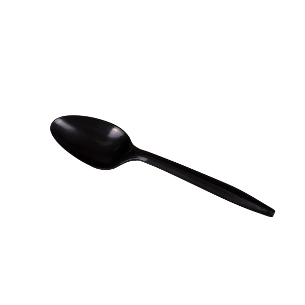 Karat PP Plastic Medium Weight Tea Spoons Bulk Box - Black - 1,000 ct