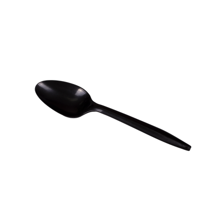 Karat PP Plastic Medium Weight Tea Spoons Bulk Box - Black - 1,000 ct