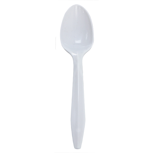 Karat PP Plastic Medium Weight Dessert Spoons Bulk Box - White - 1,000 ct