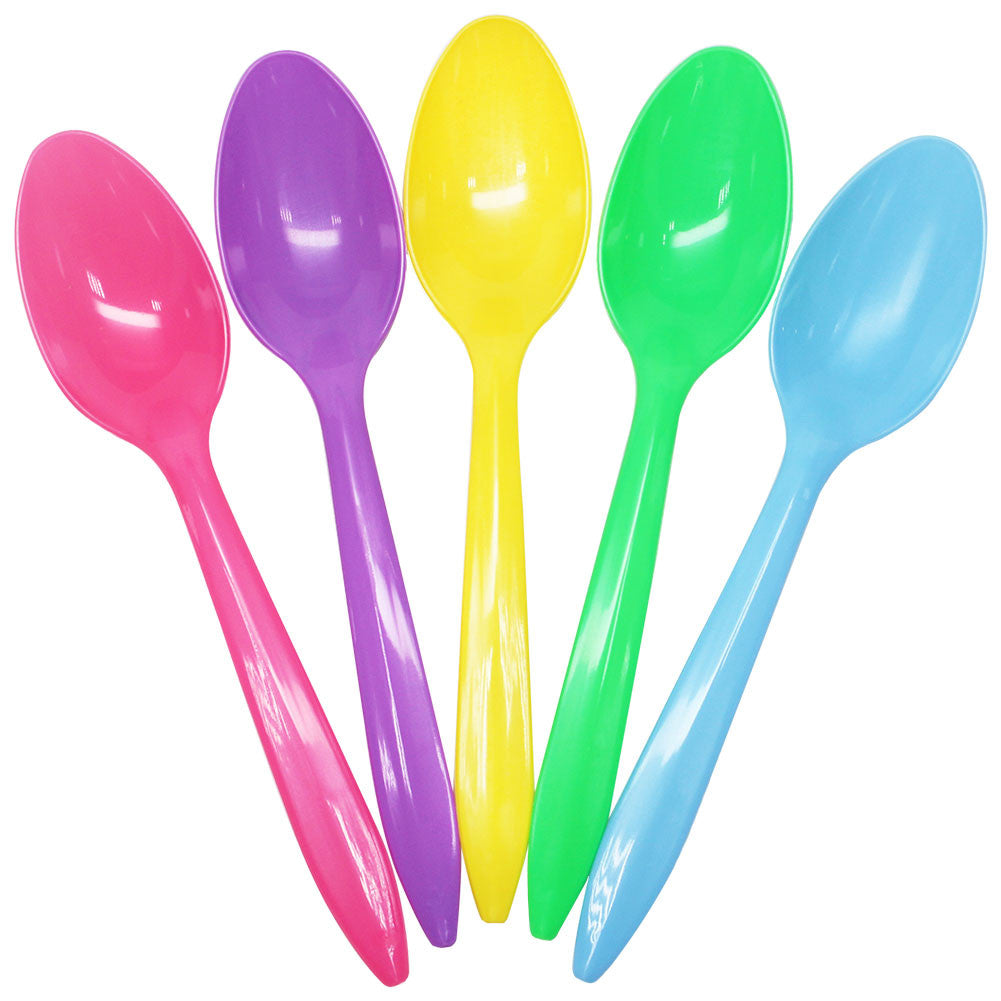 Karat PP Plastic Medium Weight Tea Spoons - Rainbow - 1,000 ct