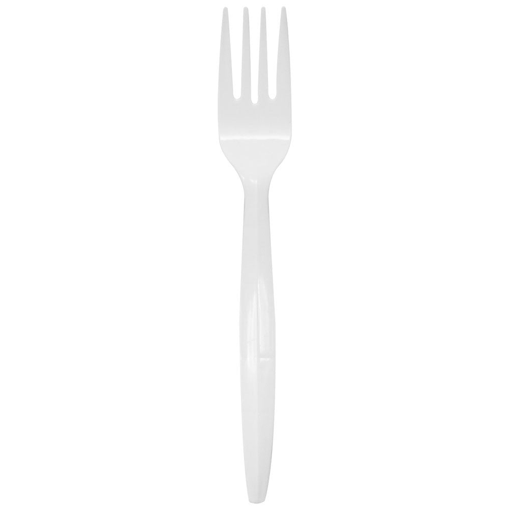 Karat PP Plastic Medium Heavy Weight Forks Bulk Box - White - 1,000 ct