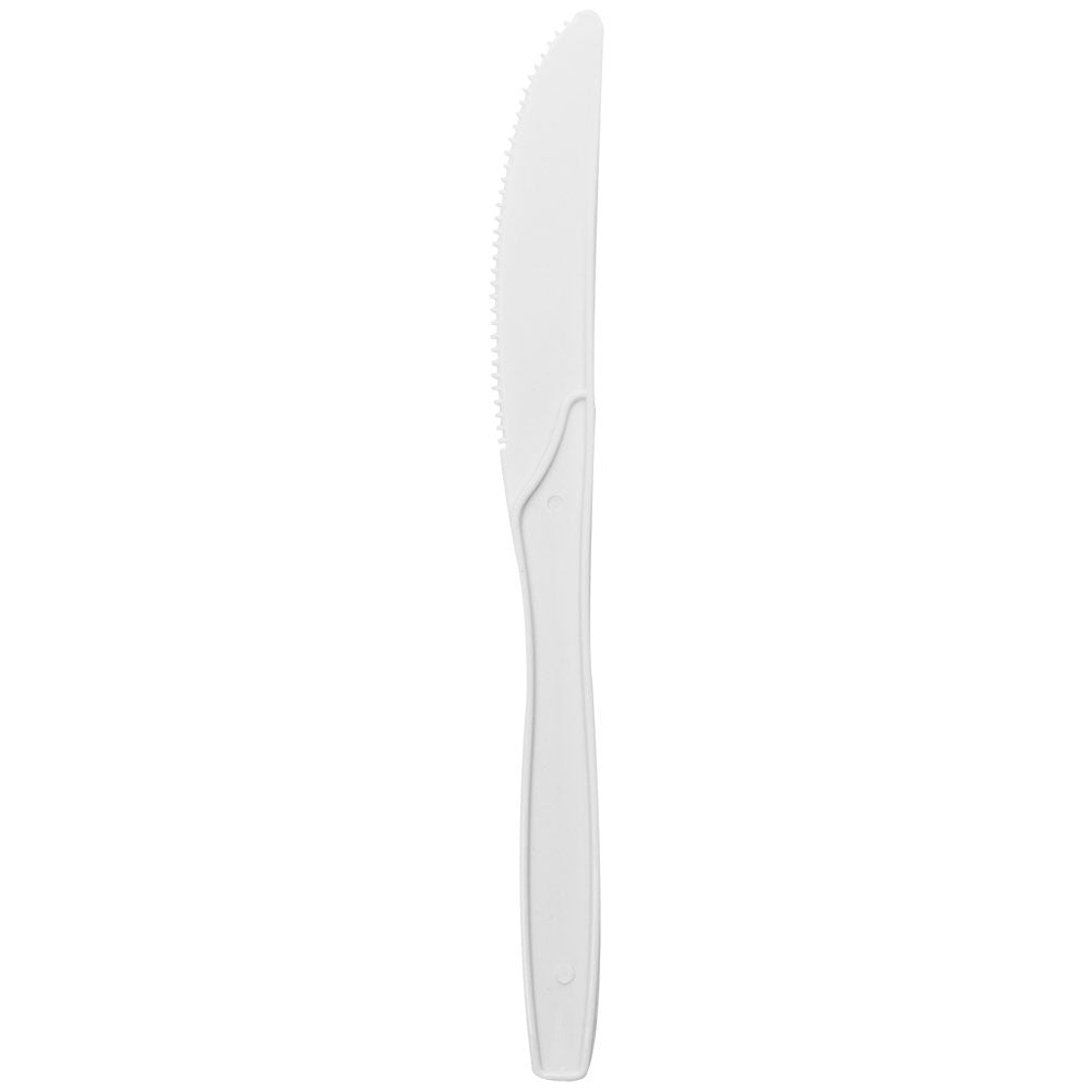 Karat PP Plastic Medium Heavy Weight Knives Bulk Box - White - 1,000 ct