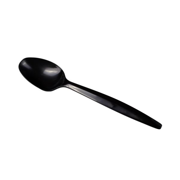 Karat PP Plastic Medium Heavy Weight Tea Spoons Bulk Box - Black - 1,000 ct