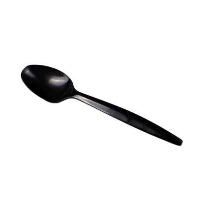 Karat PP Plastic Medium Heavy Weight Tea Spoons Bulk Box - Black - 1,000 ct