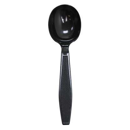 Karat PS Plastic Extra Heavy Weight Soup Spoons - Black - 1,000 ct