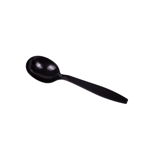 Karat PS Plastic Extra Heavy Weight Soup Spoons - Black - 1,000 ct