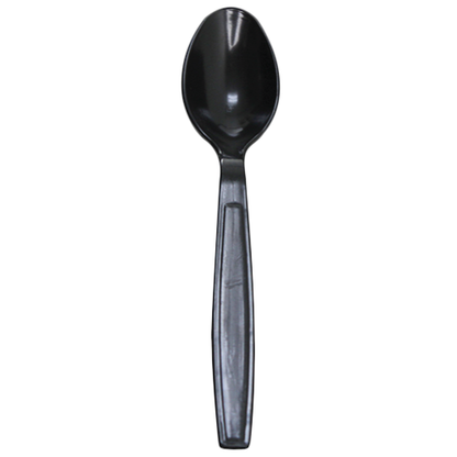 Karat PS Plastic Extra Heavy Weight Tea Spoons - Black - 1,000 ct