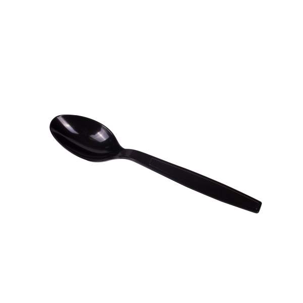 Karat PS Plastic Extra Heavy Weight Tea Spoons - Black - 1,000 ct