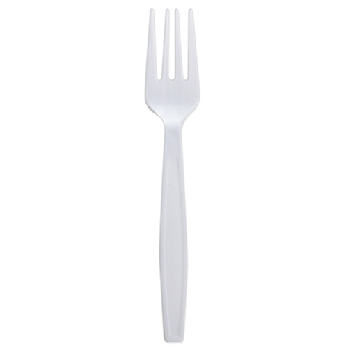 Karat PP Plastic Extra Heavy Weight Forks - White - 1,000 ct