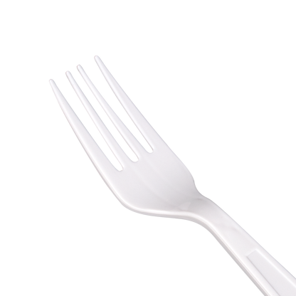 Karat PP Plastic Extra Heavy Weight Forks - White - 1,000 ct
