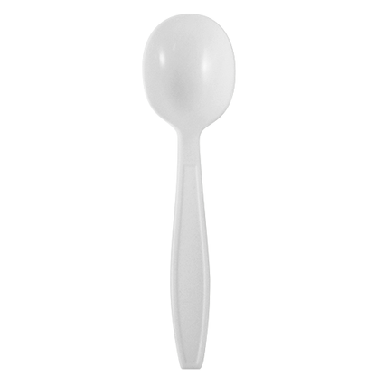 Karat PP Plastic Extra Heavy Weight Soup Spoons - White - 1,000 ct