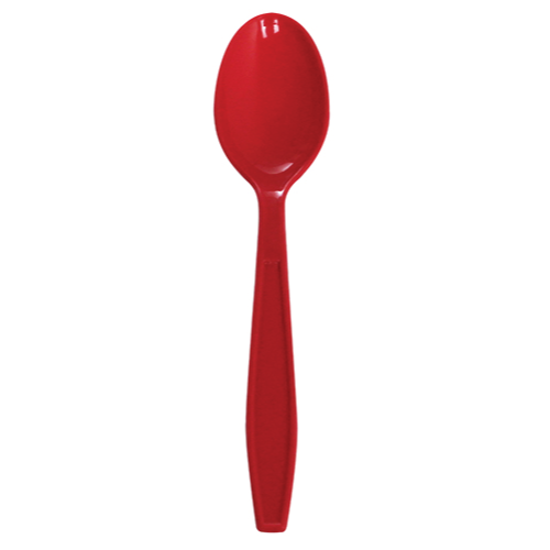 Karat PP Plastic Extra Heavy Weight Tea Spoons - Red - 1,000 ct