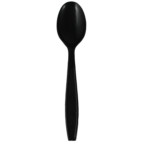 Karat PP Plastic Extra Heavy Weight Tea Spoons - Black - 1,000 ct