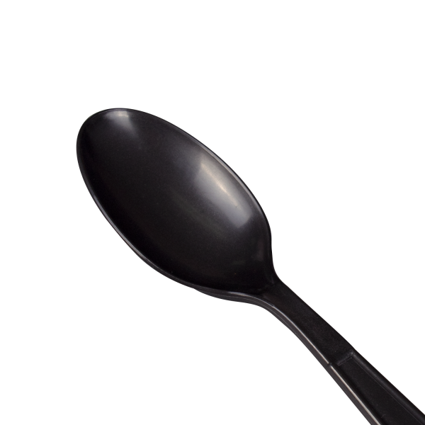 Karat PP Plastic Extra Heavy Weight Tea Spoons - Black - 1,000 ct