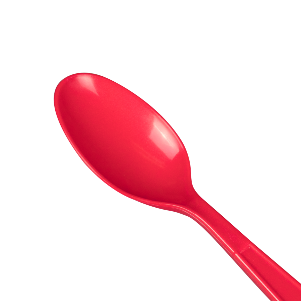 Karat PP Plastic Extra Heavy Weight Tea Spoons - Red - 1,000 ct