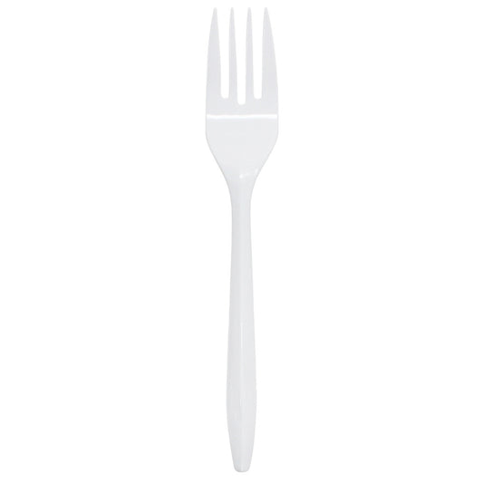 Karat PS Plastic Medium Weight Forks Bulk Box - White - 1,000 ct