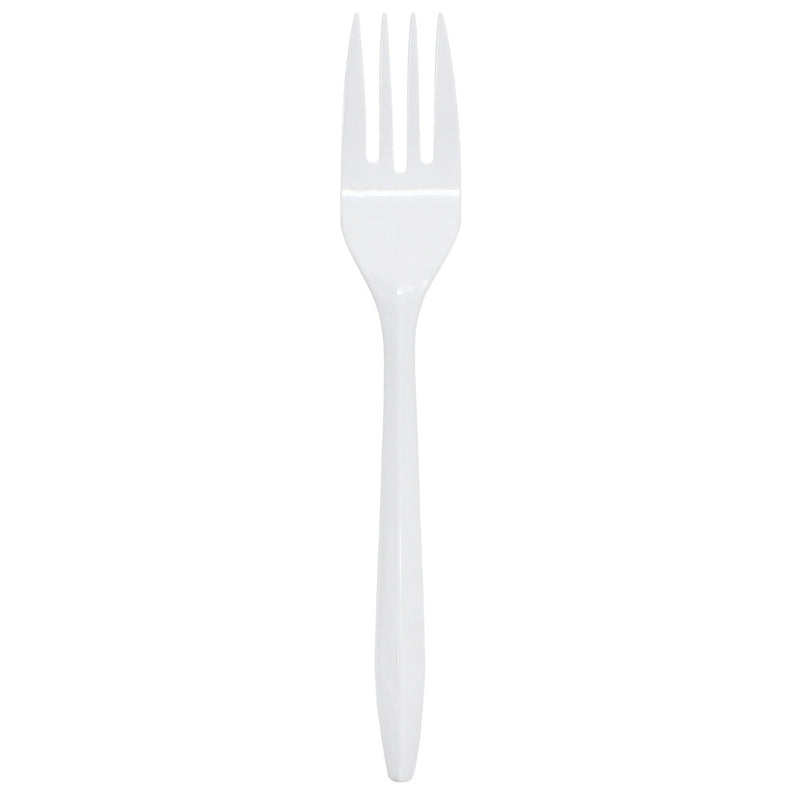 Karat PS Plastic Medium Weight Forks Bulk Box - White - 1,000 ct