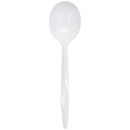 Karat PS Plastic Medium Weight Soup Spoons Bulk Box - White - 1,000 ct