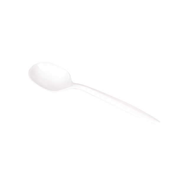 Karat PS Plastic Medium Weight Soup Spoons Bulk Box - White - 1,000 ct