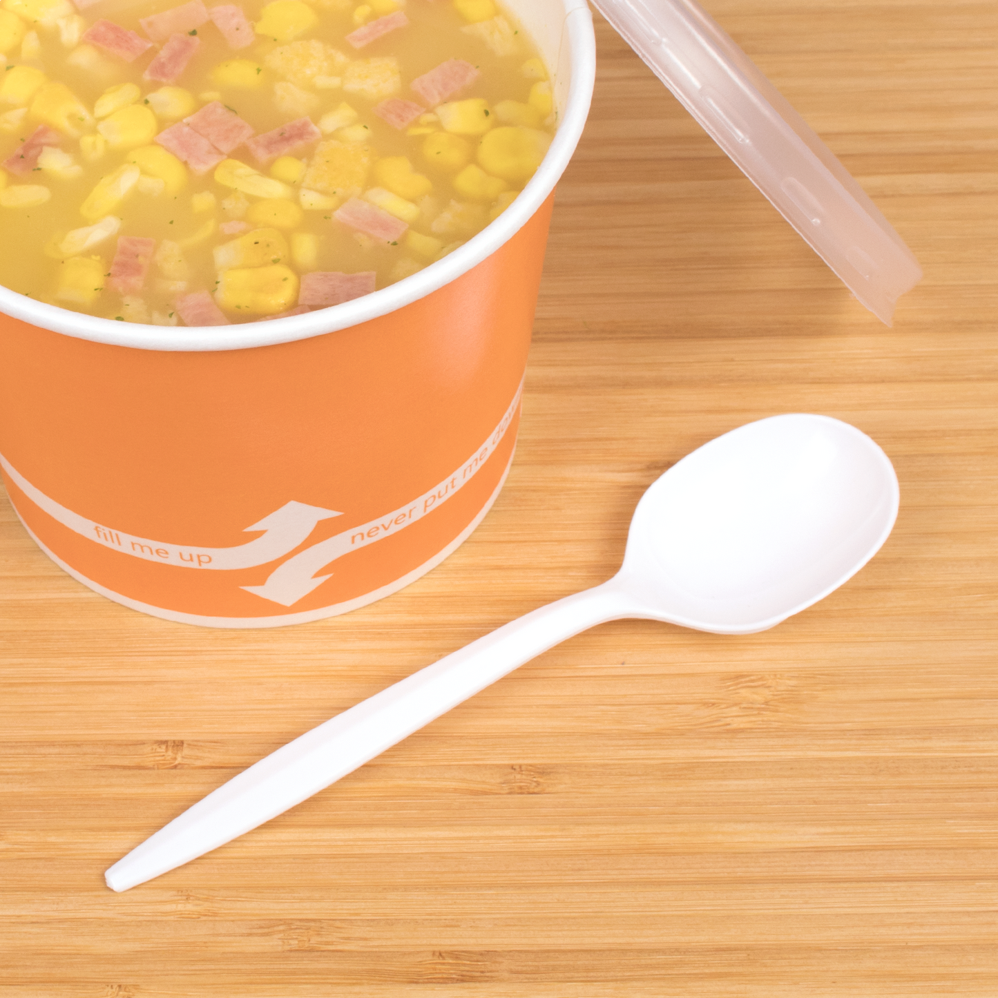 Karat PS Plastic Medium Weight Soup Spoons Bulk Box - White - 1,000 ct