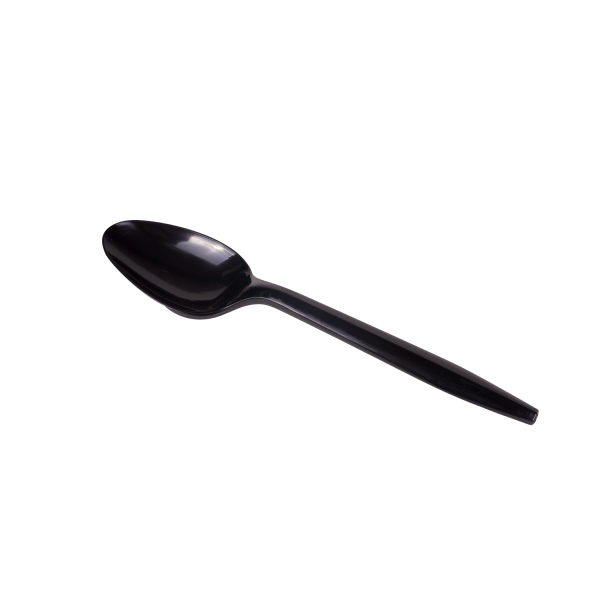 Karat PS Plastic Medium Weight Tea Spoons Bulk Box - Black - 1,000 ct