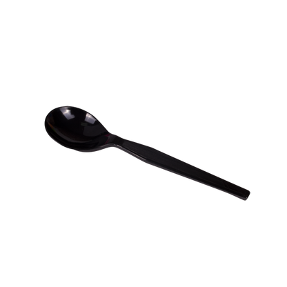 Karat PS Plastic Medium-Heavy Weight Soup Spoons Bulk Box - Black - 1,000 ct