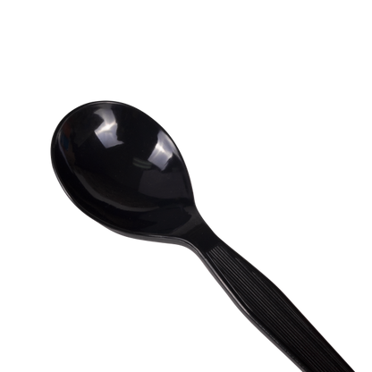 Karat PS Plastic Medium-Heavy Weight Soup Spoons Bulk Box - Black - 1,000 ct