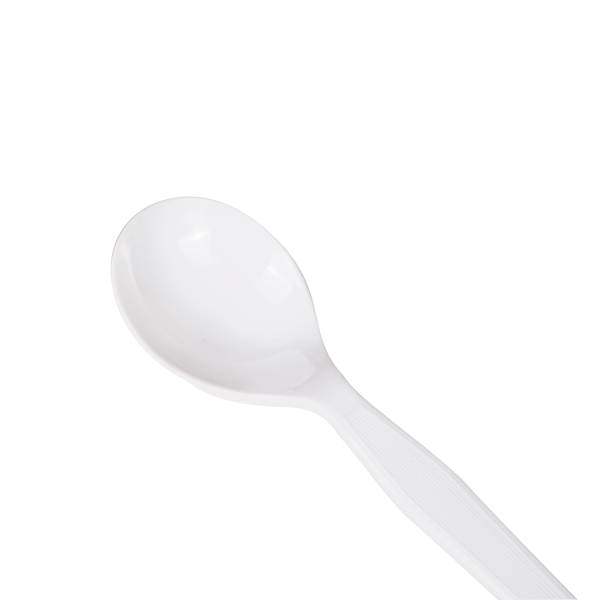 Karat PS Plastic Medium-Heavy Weight Soup Spoons Bulk Box - White - 1,000 ct