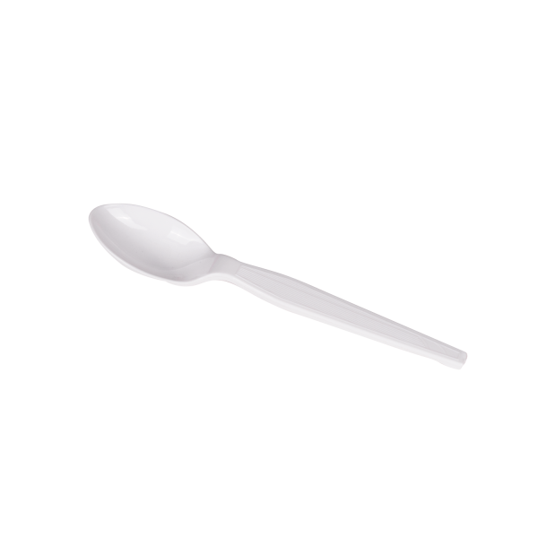 Karat PS Plastic Medium-Heavy Weight Tea Spoons Bulk Box - White - 1,000 ct