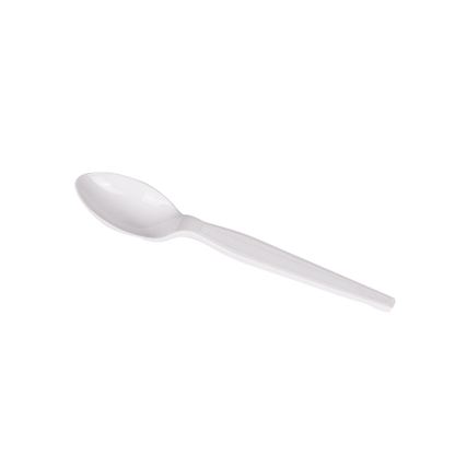 Karat PS Plastic Medium-Heavy Weight Tea Spoons Bulk Box - White - 1,000 ct