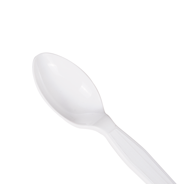 Karat PS Plastic Medium-Heavy Weight Tea Spoons Bulk Box - White - 1,000 ct