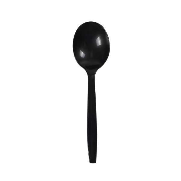 Karat PP Plastic Premium Extra Heavy Weight Soup Spoon - Black - 1,000 ct