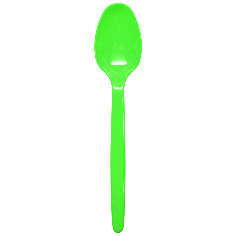 Karat PS Plastic Heavy Weight Tea Spoons - Green - 1,000 ct