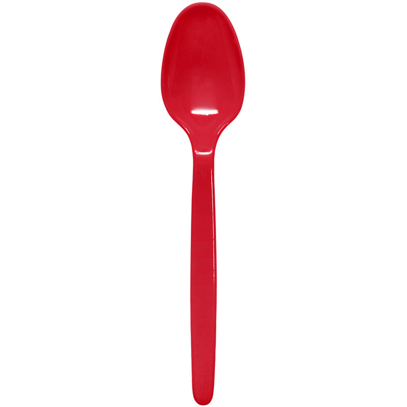 Karat PS Plastic Heavy Weight Tea Spoons - Red - 1,000 ct