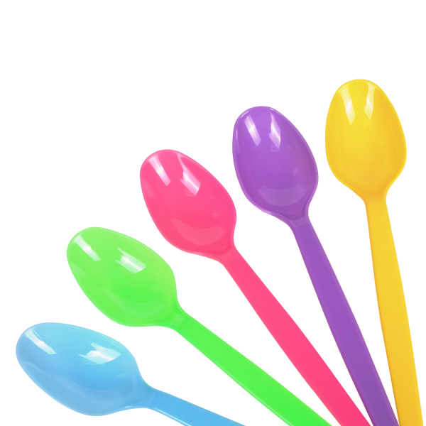 Karat PS Plastic Heavy Weight Tea Spoons - Rainbow - 1,000 ct