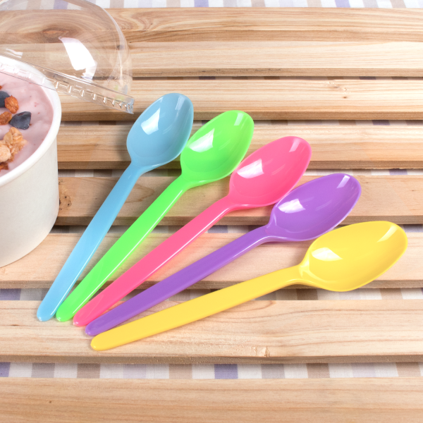 Karat PS Plastic Heavy Weight Tea Spoons - Rainbow - 1,000 ct