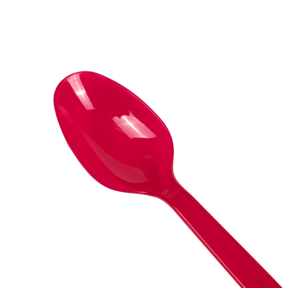 Karat PS Plastic Heavy Weight Tea Spoons - Red - 1,000 ct