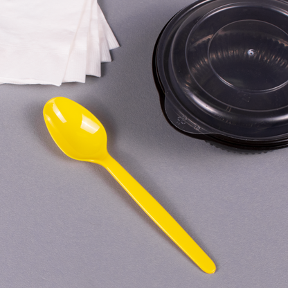 Karat PS Plastic Heavy Weight Tea Spoons - Yellow - 1,000 ct