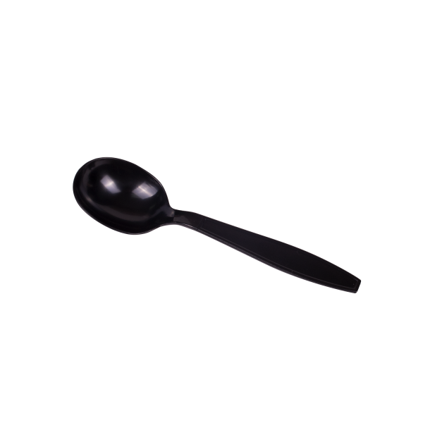 Karat PS Plastic Heavy Weight Soup Spoons Bulk Box - Black - 1,000 ct
