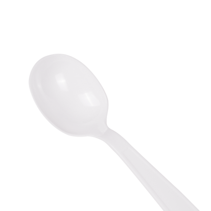 Karat PS Plastic Heavy Weight Soup Spoons - White - Wrapped - 1,000 ct