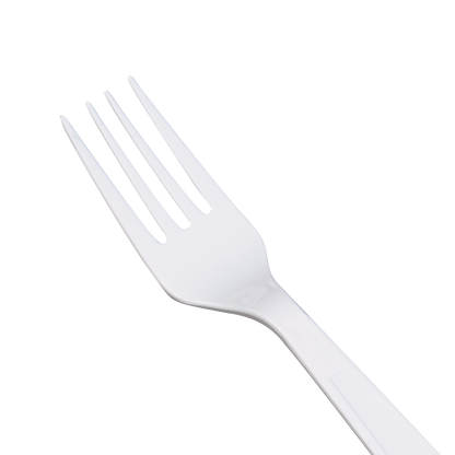 Karat PP Plastic Heavy Weight Forks - White - Wrapped - 1,000 ct