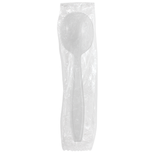 Karat PP Plastic Heavy Weight Soup Spoons - White - Wrapped - 1,000 ct