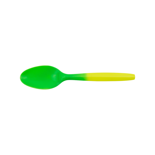 Karat PP Plastic Medium Weight Color Changing Tea Spoons - Yellow to Green - 1,000 ct