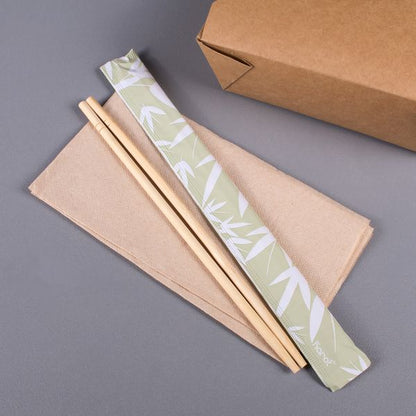 Karat 9” Paper Wrapped Bamboo chopsticks- Bamboo