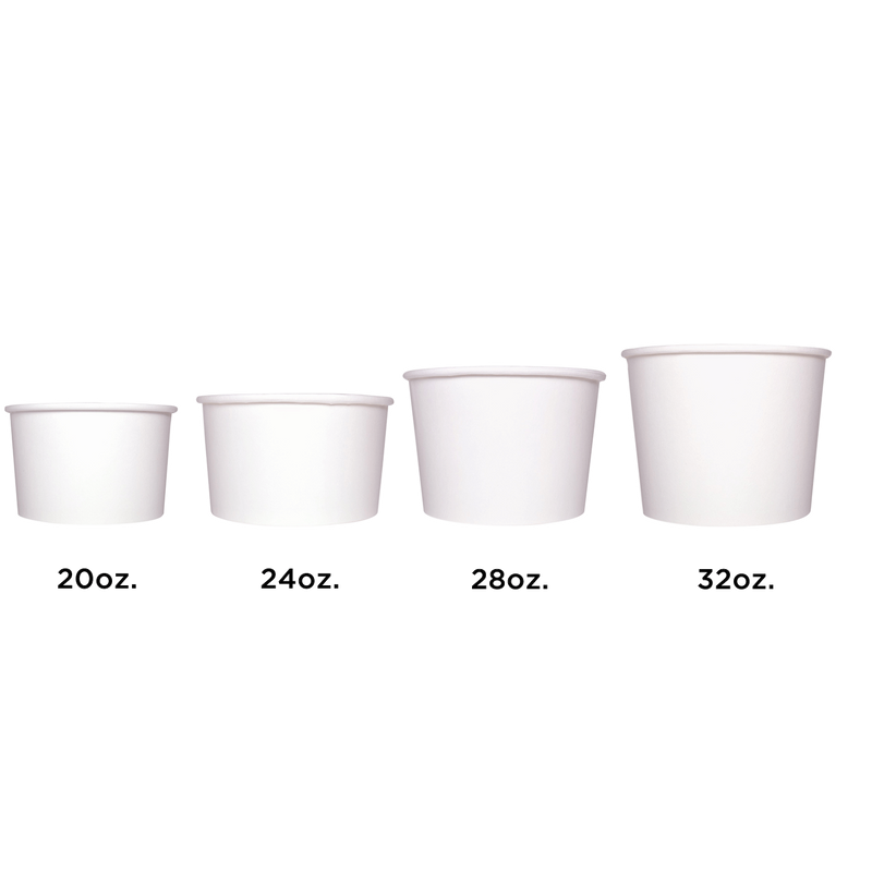 Karat 10oz Paper Food Containers - White (96mm) - 1,000 ct